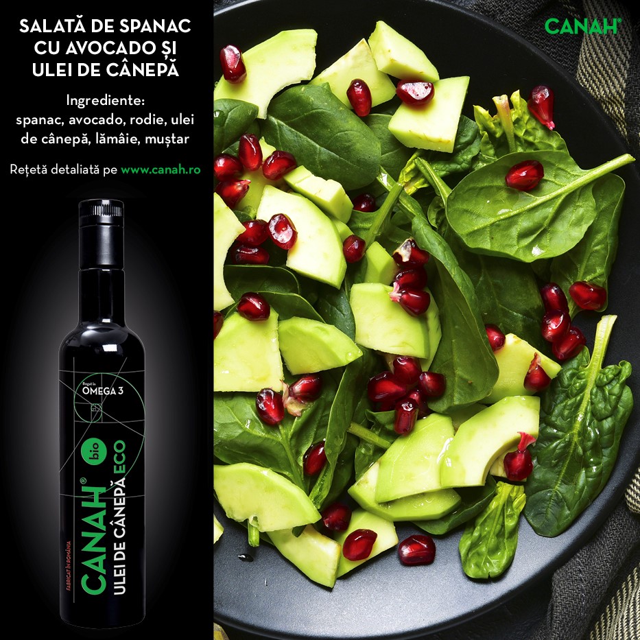 Salata spanac avocado ulei de masline